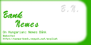 bank nemes business card
